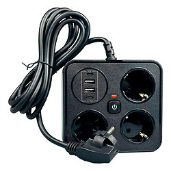 Подовжувач мережі Power Socket BKL-E34, 2.0 м., Чорний