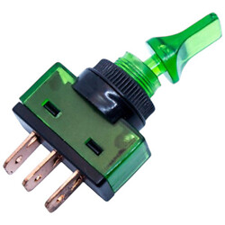 Тумблер зелений ON-OFF з підсвічуванням 12V/20A, ASW-13D green