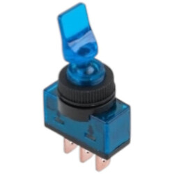 Тумблер синий ON-OFF с подсветкой 12V/20A, ASW-14D blue lamp