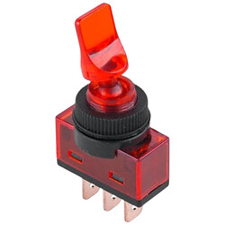 Тумблер червоний ON-OFF із підсвічуванням 12V/20A, ASW-14D red lamp