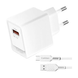 СЗУ Earldom ES-EU45M, С кабелем, MicroUSB, Белый
