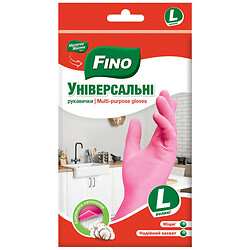 Рукавички господарські гумові FINO Універсальні рожеві р.L 1 пара