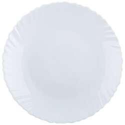 Тарелка обеденная стеклянная Vittora Blanco Wave d=220 мм