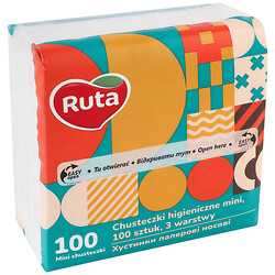 Платки бумажные носовые Ruta Mini Tissues без аромата 3 слоя