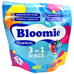 Капсулы для стирки Bloomie 3в1 "Универсальные", 17 г х 10 шт/уп