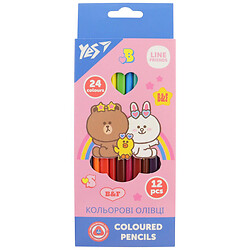 Набор цветных карандашей "Line Friends", 12 шт/уп, Yes