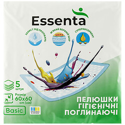 Пеленки гигиенические впитывающие Essenta Basic 60х60 см, 5 шт/уп
