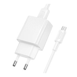 СЗУ Borofone BAS71A Source, С кабелем, MicroUSB, Белый