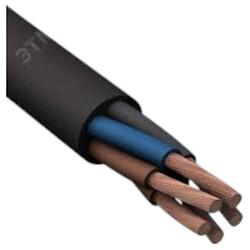 Провід круглий 4-жильний у чорній оболонці 27AWG (PVC, 12/0.11/AS) коричневий/синій/білий/коричневий