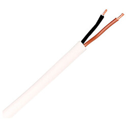 Дріт плоский 2x2.5mm2 одножильний у білій оболонці 14AWG (PVC, 2xD1.78mm) чорний/червоний