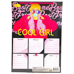 Расписание уроков "Cool girl", бланк, формат А4, Апельсин