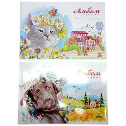 Альбом для малювання, 100г, на скобі, 202х292 мм, 16 арк. МІКС ВИДІВ, Fresh