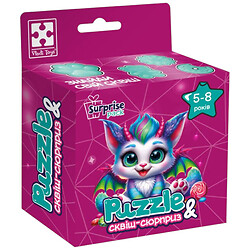 Игра развивающая пазлы с сюрпризом "Цветной дракончик", укр, Vladi Toys