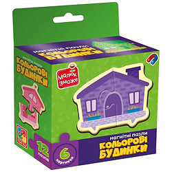 Игра развивающая пазлы магнитные "Цветные дома", Vladi Toys