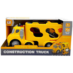 Вантажівка автовоз пожежна з машинкою, технікою, світло, звук, YA HANG TOYS