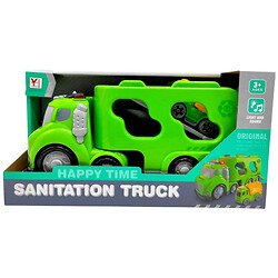 Вантажівка автовоз пожежна з машинкою, технікою, світло, звук, YA HANG TOYS