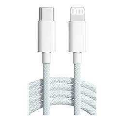 USB кабель Woven Apple iPhone SE 2022 / iPhone 14 Pro Max / iPhone 14 Plus / iPhone 14 Pro / iPhone 14 / iPhone 13 Pro / iPhone 13 Mini / iPhone 13 / iPhone 13 Pro Max / iPhone 12 Mini / iPhone 12 Pro Max / iPhone 12 Pro, Lightning, 1.0 м., Белый