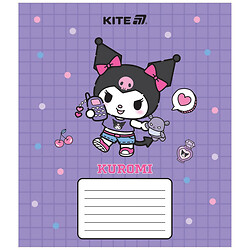 Зошит шкільний клітинка KITE серія Kuromi 12 аркушів, Kite