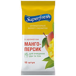 Серветки вологі Superfresh з ароматом манго-персик, Superfresh