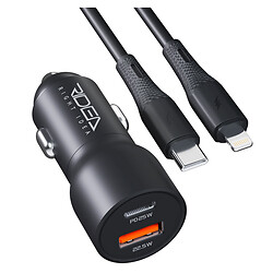 Ridea RCC-30115 Qpow Apple iPhone SE 2022 / iPhone 14 Pro Max / iPhone 14 Plus / iPhone 14 Pro / iPhone 14 / iPhone 13 Pro / iPhone 13 Mini / iPhone 13 / iPhone 13 Pro Max / iPhone 12 Mini / iPhone 12 Pro Max, З кабелем, Lightning, Чорний