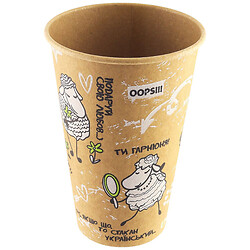 Набір стаканів паперових одношарових EMOJI CUP мікс 340 мл/уп