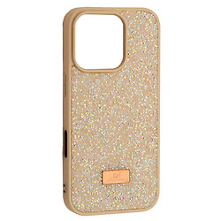 Чехол (накладка) Apple iPhone 16 Pro, Swarovski Diamond, Кремовый
