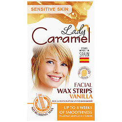 Полоски восковые для эпиляции лица Lady Caramel Ваниль