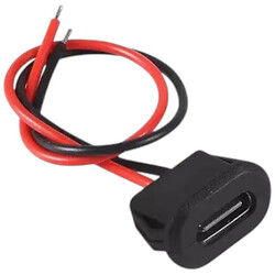Разъем питания USB тип-C, на панель, 3 A, 2 pin, Черный