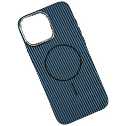 Чехол (накладка) Apple iPhone 16 Pro, Carbon Pattern Slim, MagSafe, Синий