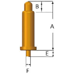 Контакт "POGO" пружинний DIP, POGO PIN DIP A7,5/B2,0/C5,5/E2,0/F0,8