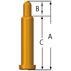 Контакт "POGO" пружинный SMD, POGO PIN SMT A4,0/B1,2/C2,8