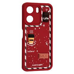 Чохол (накладка) Xiaomi Poco C65 / Redmi 13C, HAPPY Cookie, Marsala, Бордовий