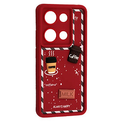 Чохол (накладка) Xiaomi Redmi Note 13, HAPPY Cookie, Marsala, Бордовий