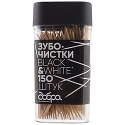 Зубочистки бамбукові карбонові Добра господарочка "Black&White", 150 шт/уп