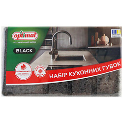 Набір губок кухонних Optimal Піноефект Black, 5 шт/пач.