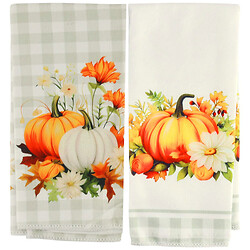 Набір рушників кухонних мікрофібра з осіннім принтом, 40х60 см, 2 шт