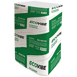 Полотенца бумажные V-сборка ECOVIBE белые, 150 листов/пач