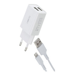 СЗУ WK WP-U56 Apple iPhone SE 2022 / iPhone 14 Pro Max / iPhone 14 Plus / iPhone 14 Pro / iPhone 14 / iPhone 13 Pro / iPhone 13 Mini / iPhone 13 / iPhone 13 Pro Max / iPhone 12 Mini / iPhone 12 Pro Max / iPhone 12 Pro, Lightning, З кабелем, Білий