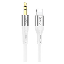 AUX кабель Hoco UPA22 Apple iPhone SE 2022 / iPhone 14 Pro Max / iPhone 14 Plus / iPhone 14 Pro / iPhone 14 / iPhone 13 Pro / iPhone 13 Mini / iPhone 13 / iPhone 13 Pro Max / iPhone 12 Mini / iPhone 12 Pro Max, Lightning, 1.0 м., 3.5 мм., Белый