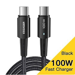 USB кабель CAB-USB-Type-C-to-Type-C-100W-0.5M-BLACK, Type-C, 0.5 м., Черный