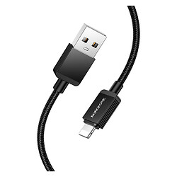 USB кабель Borofone BX120 Placer Apple iPhone SE 2022 / iPhone 14 Pro Max / iPhone 14 Plus / iPhone 14 Pro / iPhone 14 / iPhone 13 Pro / iPhone 13 Mini / iPhone 13 / iPhone 13 Pro Max / iPhone 12 Mini / iPhone 12 Pro Max, Lightning, 1.0 м., Черный