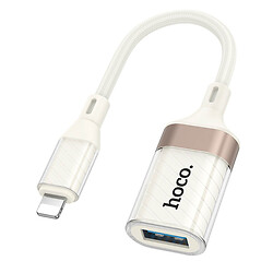 Адаптер Hoco UA39 Crystal Apple iPhone SE 2022 / iPhone 14 Pro Max / iPhone 14 Plus / iPhone 14 Pro / iPhone 14 / iPhone 13 Pro / iPhone 13 Mini / iPhone 13 / iPhone 13 Pro Max / iPhone 12 Mini / iPhone 12 Pro Max / iPhone 12 Pro, Lightning, USB, Бежевый