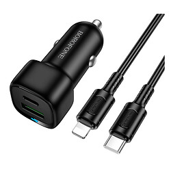 АЗУ Borofone BZ34B Cloud Apple iPhone SE 2022 / iPhone 14 Pro Max / iPhone 14 Plus / iPhone 14 Pro / iPhone 14 / iPhone 13 Pro / iPhone 13 Mini / iPhone 13 / iPhone 13 Pro Max / iPhone 12 Mini / iPhone 12 Pro Max, С кабелем, Lightning, Черный