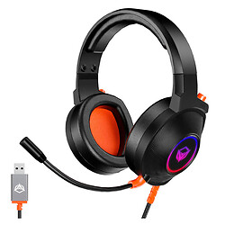 Навушники Meetion HP012 RGB, З мікрофоном, Чорний