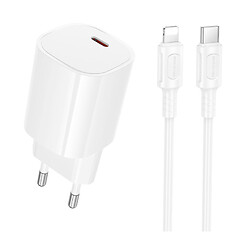 МЗП Borofone BA103A Pudding Apple iPhone SE 2022 / iPhone 14 Pro Max / iPhone 14 Plus / iPhone 14 Pro / iPhone 14 / iPhone 13 Pro / iPhone 13 Mini / iPhone 13 / iPhone 13 Pro Max / iPhone 12 Mini / iPhone 12 Pro Max, Lightning, З кабелем, Білий