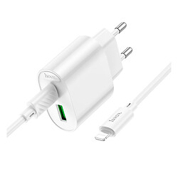 СЗУ Hoco C109A Fighter Apple iPhone SE 2022 / iPhone 14 Pro Max / iPhone 14 Plus / iPhone 14 Pro / iPhone 14 / iPhone 13 Pro / iPhone 13 Mini / iPhone 13 / iPhone 13 Pro Max / iPhone 12 Mini / iPhone 12 Pro Max / iPhone 12 Pro, С кабелем, Lightning, Белый