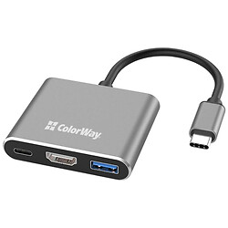 USB Hub СolorWay CW-HUB08, Сірий