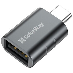 OTG адаптер ColorWay CW-AD-AC3, Type-C, USB, Серый