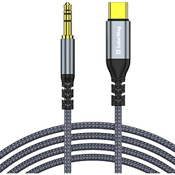 OTG адаптер ColorWay CW-CBPDJ071-G, Type-C, 1.2 м., 3.5 мм., Серый