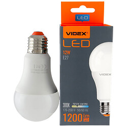 Лампа Led Videx A60e, 12 Вт, E27, 3000 K, 220 В, Videx